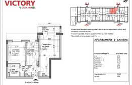 Apartament de 2 camere, 54 mp, zona Tractorul
