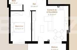 Apartament 2 camere cu CF, 49,92 mp + balcon 9,39, zona Vivo