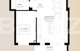Apartament 2 camere cu CF, 53,68 mp + balcon 8,25 mp, zona Vivo