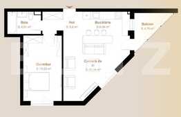 Apartament 2 camere, 52,52 mp + balcon 4,75, zona Vivo