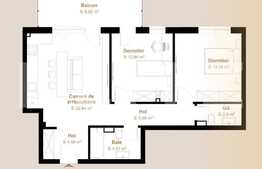 Apartament 3 camere, 67,60 mp + balcon 9,52 mp, zona Vivo