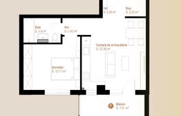 Apartament 2 camere, 49 mp + balcon 8 mp, zona Vivo