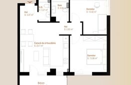 Apartament 3 camere, etaj intermediar 65.2 mp + balcon 7.5 mp, zona Vivo