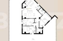 Apartament 4 camere, 119,69 mp, terasa, zona Vivo