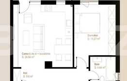 Apartament 2 camere, 54,45 mp, balcon, zona Vivo