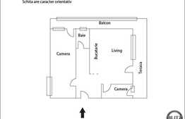 Apartament 3 camere, semidecomandat, 58 mp utili plus terasa de 37 mp!