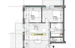 Apartament 3 camere, 59 mp, semifinisat, parcare, zona Terra