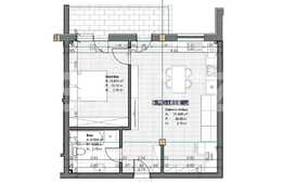 Apartament 2 camere, 51 mp, semifinisat,parcare, zona Terra