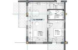 Apartament 2 camere 50 mp, semifinisat,parcare, zona Terra