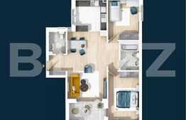 Apartament de 3 camere si 2 bai, 73.47 mp, semifinisat, zona Centrala