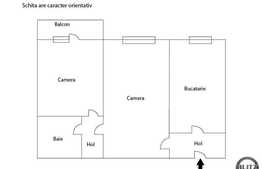 Vanzare apartament cu 2 camere, 44 mp, zona Piata Hermes