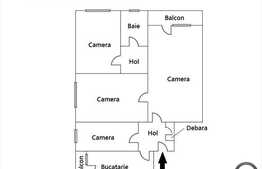 Apartament 4 camere semidecomandate 56 mp, zona Casa Piratilor. Etaj intermediar