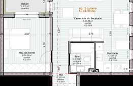 Apartament de 2 camere, 49 mp, zona Porii