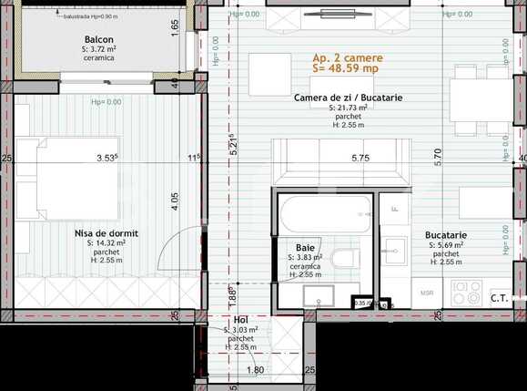 Apartament de vânzare 2 camere Floreşti - 92562AV | BLITZ Cluj-Napoca | Poza1