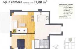 De vanzare 2 camere, 57 mp cu terasa 7 mp, semifinisat, zona Piata Marasti