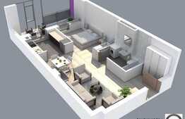 Proiect nou, la stadiul de semifinisat! Vanzare apartament 1 camera, 42.72 mp