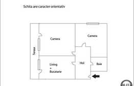 Vanzare 3 camere, 56 mp utili, zona Diana, semifinisat, terasa, cu panorama