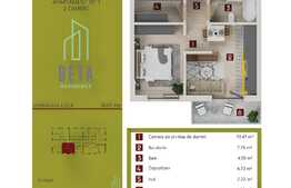 Exclusivitate! 2 camere, 39 mp, CF, finisat, garaj, Beta Residence