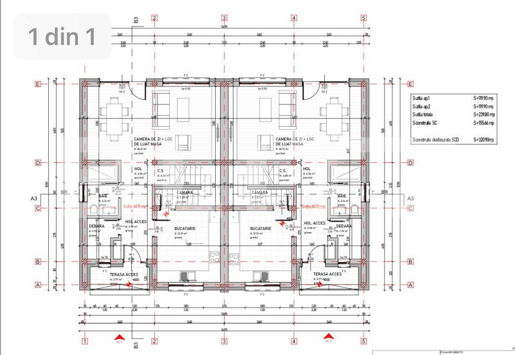 Duplex cu panorama, 124 mp , terasa de 52 mp, teren 252 mp, zona Vivo