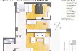 Vanzare 3 camere, 82,30 mp + 10 mp TERASA, semifinisat