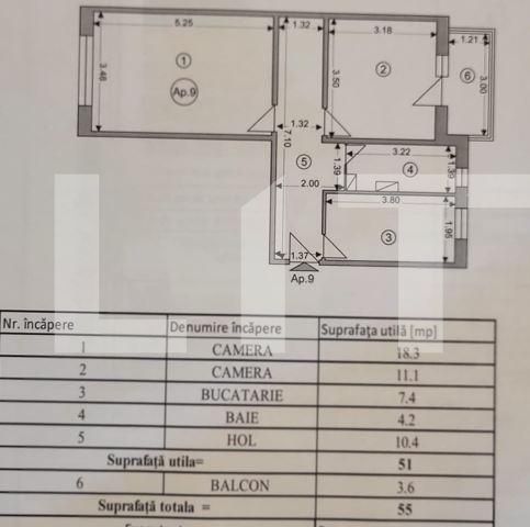 Apartament 2 camere, 51mp, etaj intermediar, zona Racadau 