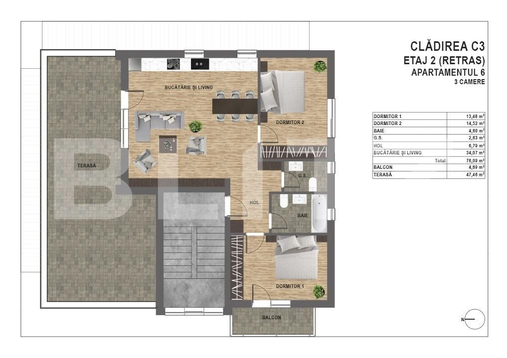 Apartament de vânzare 3 camere Manastur - 94452AV | BLITZ Cluj-Napoca | Poza2