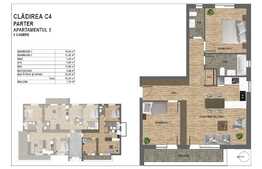 Apartament de 3 camere, ansamblu privat, garaj, zona Vivo