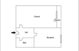 Apartament 1 camera, 42 mp utili, strada Bucuresti