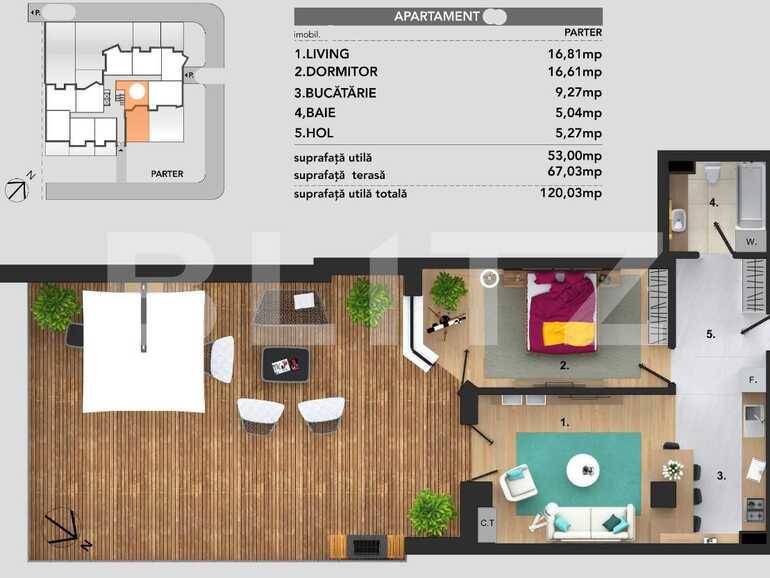 Apartament de vânzare 2 camere Bună Ziua - 94707AV | BLITZ Cluj-Napoca | Poza1