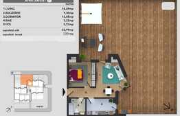 Oportunitate! Apartament de 2 camere, finisat, 53 mp utili cu terasa 130 mp in Buna Ziua