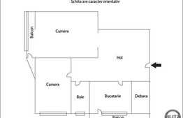 2 camere, 63,61 mp, decomandat, etaj intermediar, zona strazii Gheorghe Dima
