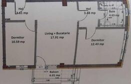 Apartament 3 camere, 53 mp, incalzire in pardoseala, parcare, zona Teilor