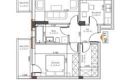 Apartament 2 camere, 55 mp, zona Noua