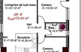 Vanzare apartament 3 camere, 72,44 mp, semidecomandat, zona Iulius Mall