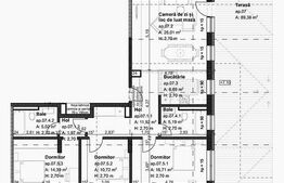 Apartament 4 camere, 98mp utili + 89mp terasa, zona strazii Oasului 