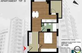 Vanzare 2 camere, decomandat, 45,07 mp plus garaj subteran. Finisat!