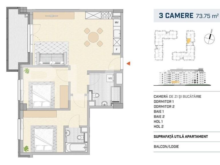 Apartament de vânzare 3 camere Semicentral - 95657AV | BLITZ Cluj-Napoca | Poza1
