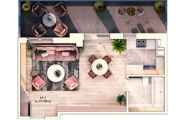 Garsoniera de 37 mp, 19 mp balcon, parcare subterana