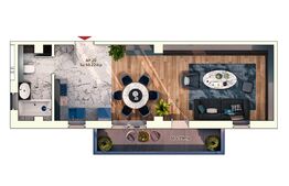 Garsoniera spatioasa, 40 mp, 6 mp balcon, parcare subterana 