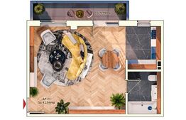 Garsoniera de 40 mp, 6 mp balcon, parcare subterana