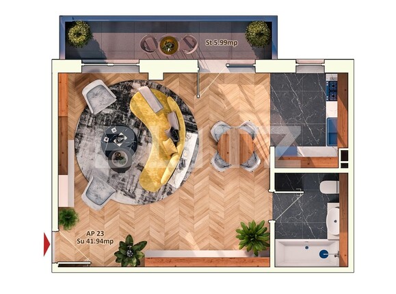 Garsonieră de vânzare Marasti - 95849AV | BLITZ Cluj-Napoca | Poza1