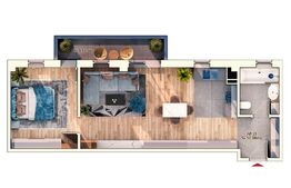 Apartament 2 camere, 52 mp, 6 mp balcon, parcare subterana