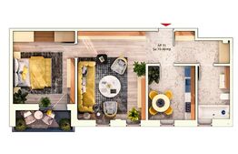 Apartament 2 camere decomandate, 57 mp, 4 mp balcon, parcare subterana