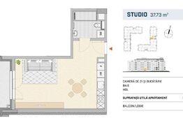 Garsoniera de 37 mp, finisat, zona Semicentrala