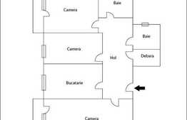 De vanzare 3 camere, semifinisat la 3 minute de Piata Marasti