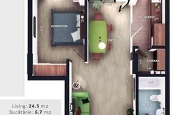 Exclusiv ! Bloc cu CF ! Apartament 2 camere cu parcare subterana, 52 mp, etaj intermediar, zona Vivo