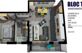 Apartament 2 camere, 55 mp, priveliste superba, Teilor