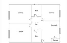 De vanzare 3 camere, 74 mp, decomandat, zona magazinului Profi