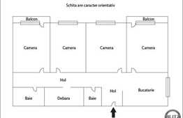 Apartament 4 camere, 80 mp, decomandat, zona Piata Flora