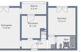 Apartament 2 camere, 47 mp, etaj intermediar, Triaj